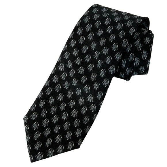 Star Wars Darth Vader Black Silver Necktie Tie Polyester - Picture 1 of 4